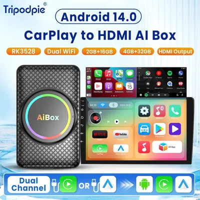 Android 14 Carplay HDMI Ai Box Wireless Android Auto Carplay RK3528 For Youtube Netflix For Hyundai