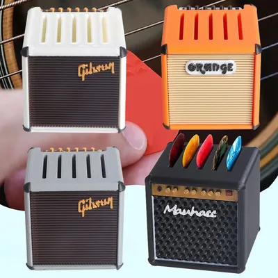 Miwayer Guitar Pick Holder/3D Printed Large-Capacity Portable Amp Shape Guitar Pick Holder w/5 Slots/for Guitar Accessories
