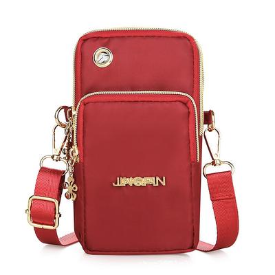 Phone Bag Women's Fashion Zipper Crossbody Bag Versatile Nylon Storage Bag For Coin Earphone Portable Card Holder Phone Case For iPhone 14 13 Pro Max 12 Samsung S23 S22 Plus S21 Up to 6.7 Inch