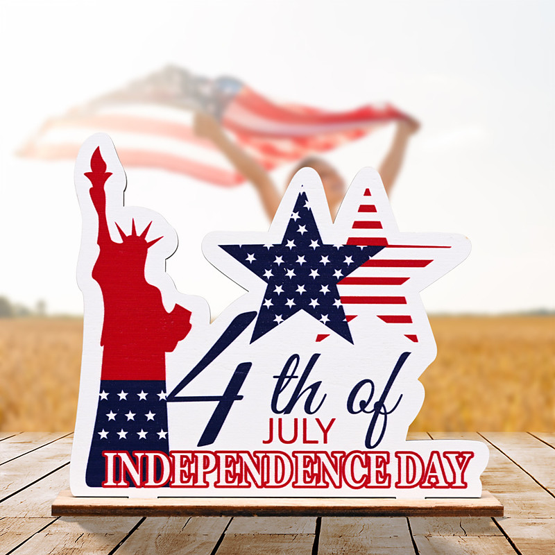 Patriotic Wooden Decorations 4th of July Independence Day Decorations Patriotic Table Decorations Wooden Table Centerpieces Decorations for American Memorial Day Veteran Day Party Decor