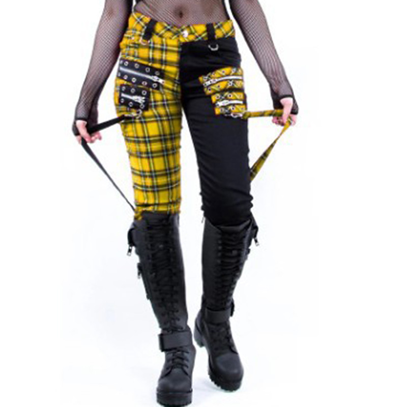 Gothic Punk Gothic Steampunk Long Length Pants Masquerade Normal Plague Doctor Plus Size Plaid Checkered Fancy Dress Women's Halloween Carnival Masquerade Halloween Prom Daily Wear Teenager Adults'