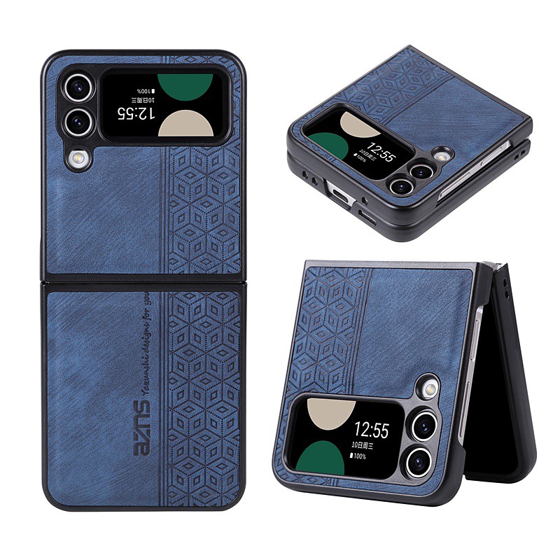 Phone Case For Samsung Galaxy Z Flip 7 Z Flip 6 Z Flip 5 Z Flip 4 Z Flip 3 Leather Flip Shockproof Solid Colored PC PU Leather