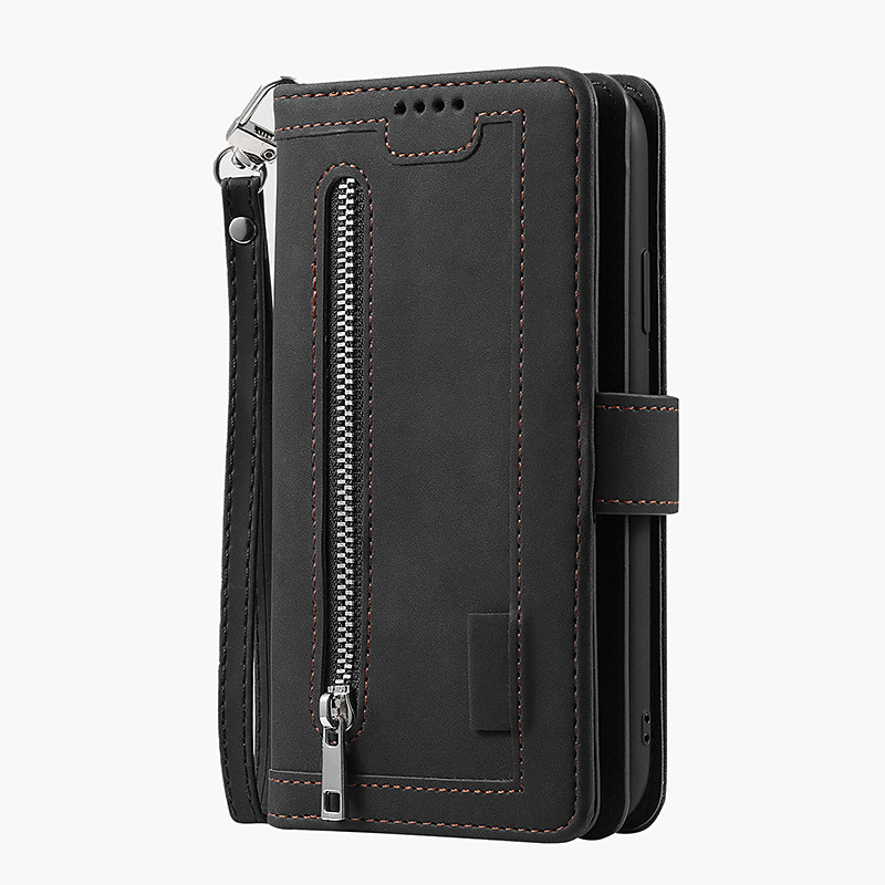 Phone Case For Samsung Galaxy S26 Ultra Plus S25 S24 S23 S22 S21 FE S21 Ultra Plus S20 A14 A34 Full Body Case Wallet Case with Stand Holder Bling Zipper Retro Glitter Shine PU Leather