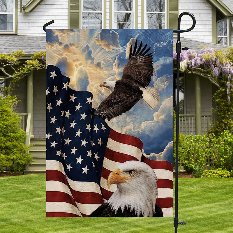 4th of July Independence Day Garden Flag 12 x 18 Inch Yard Flags, Small Garden Flags for Outside, Outdoor Flags, Holiday Garden Flags for All Seasons