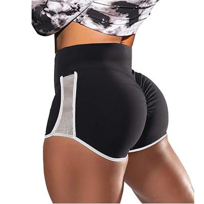Women's Biker Shorts Short Leggings Scrunch Butt Ruched Butt Lifting Mesh Butt Lift Tummy Control High Waist Gym Workout Running Fitness Shorts Bottoms Solid Color Dark Grey Black Burgundy Spandex