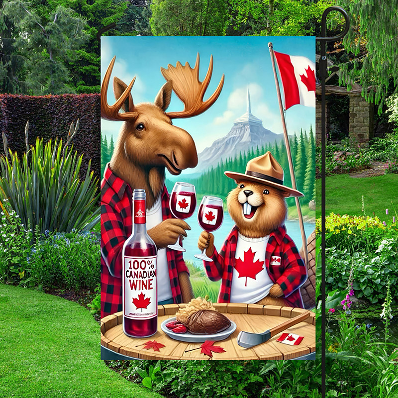 Canada Day Garden Flag 12 x 18 Inch Yard Flags, Patriotic Small Garden Flags for Outside, Outdoor Flags, Holiday Garden Flags for All Seasons