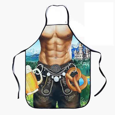 Oktoberfest Mardi Gras Apron Couples Cooking Aprons German Party Costume for BBQ Baking Chef Kitchen Gifts