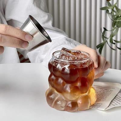 Grape-Shaped Glass Mug, High Borosilicate Glass Cup with Handle, Milk, Coffee, Tea, Breakfast Drinkware