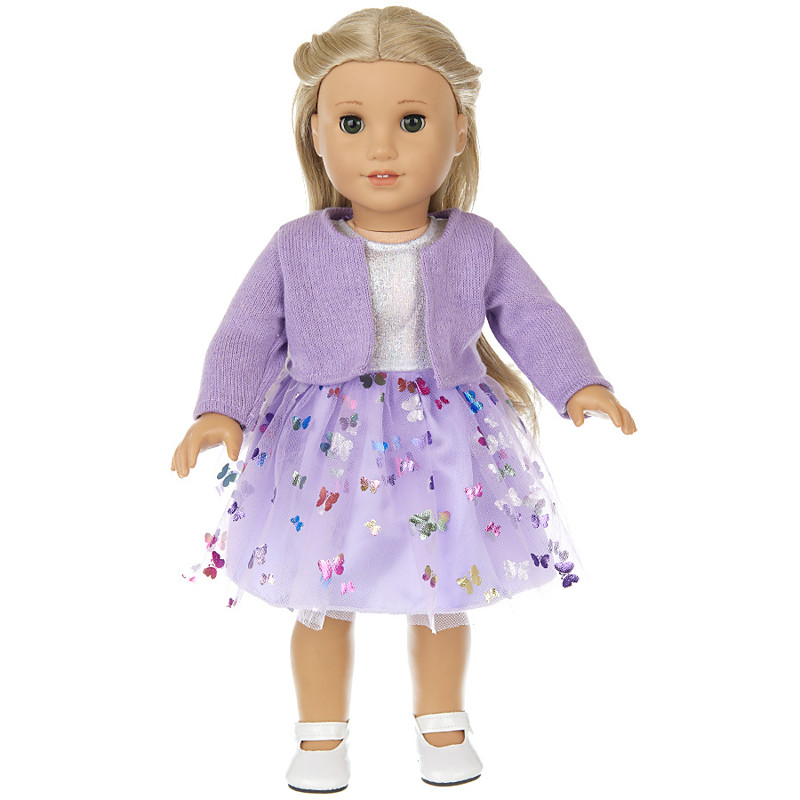 2 pcs American Doll Clothes Gift for 18 inch Doll Clothes and Accessories Including Coat and Dress(WITHOUT DOLL) Christmas Gift