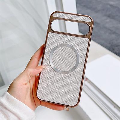 Phone Case For Google Pixel 9 Pro Pixel 9 Pro XL Pixel 8 Pro Pixel 8 Pixel 9 Back Cover Magnetic Adsorption Magnetic Support Wireless Charging Shockproof Color Gradient Geometric Pattern PC PU Leather