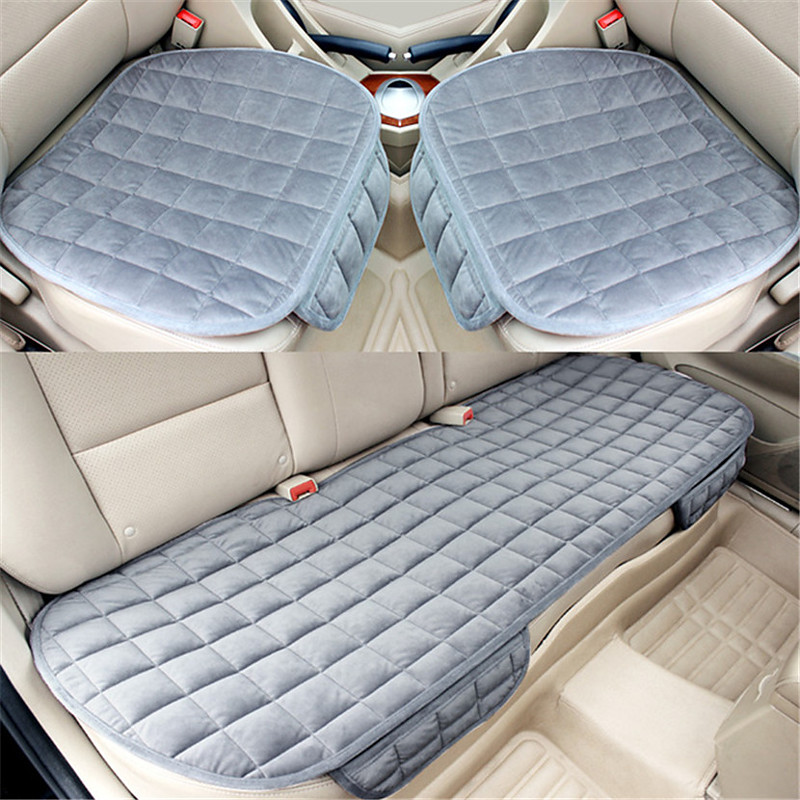 Plush Plaid Thicken Warm Car Seat Cushion Pad Car Seat Protector Car Front Rear Seat Covers For Car SUV Truck Car Accessories