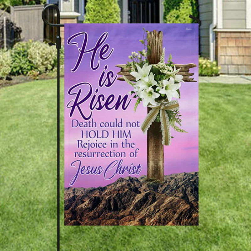 Garden Flag 12x18Inch Outdoor Decorations Welcome Garden Patio Flag Cross Jesus Yard Flag Double Sided Holiday Outdoor Flags 1pc