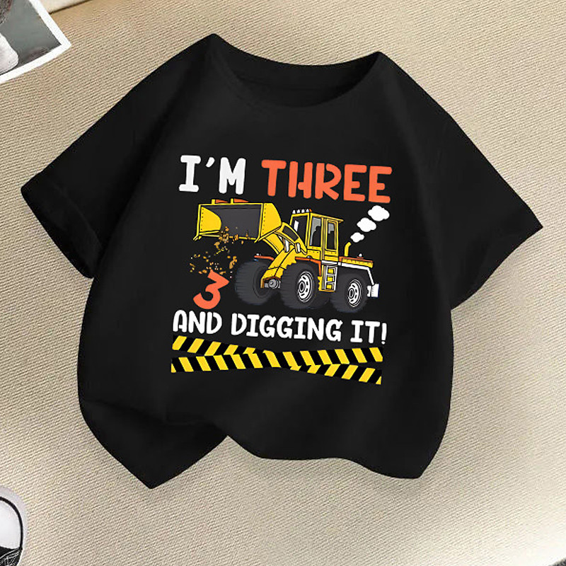 100% Cotton Kids Boys Black White Green Cartoon Vehicle T shirt Tops Crew Neck Short Sleeve Vacation Casual Daily Wear Fashion Sport Print Summer