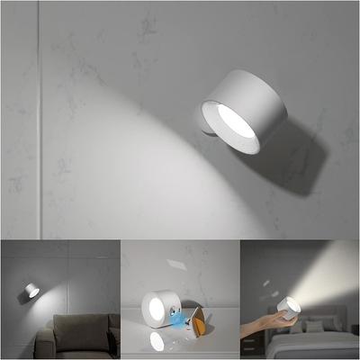 LED Wall Mounted Reading Lights Wall Sconces with 3 Color Temperatures 3 Brightness Levels Rechargeable Battery Magnetic Ball 360Rotation Touch Control Lamps for Kids Study Bedside Closet