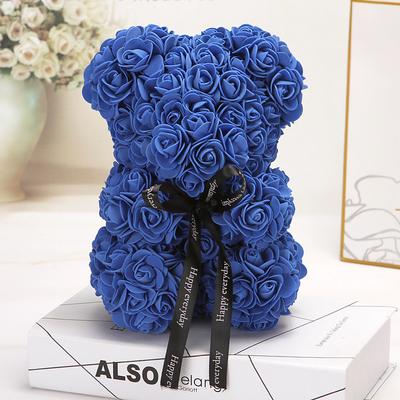 Women's Day Gifts Valentine's Day Gift Creativity 25cm Rose Bear teddy day Gift Box Pe Flower Romantic Foam Bear Hug Bear Mother's Day Gifts for MoM