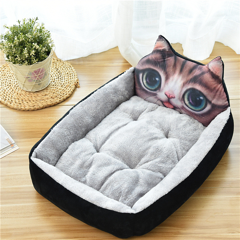 Dog Kennel Warm In Winter Big And Small Dogs Red Cartoon Pet Kennel Dog Bed Dog Mat Cat Kennel Pet Supplies
