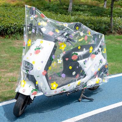 Scooter Rain Cover for Electric Bike, PEVA Waterproof Dust Cover with Floral Print, Universal Fit for Yadea, Xiaodao and Other E-Bikes