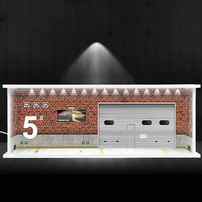 1:64 Model Car Display Case Diecast Diorama Garage,Simulated Parking Lot Model Miniature Scene Parking Lot PVC Assembly with Light Parking Space Model Display Frame Toy Display Box