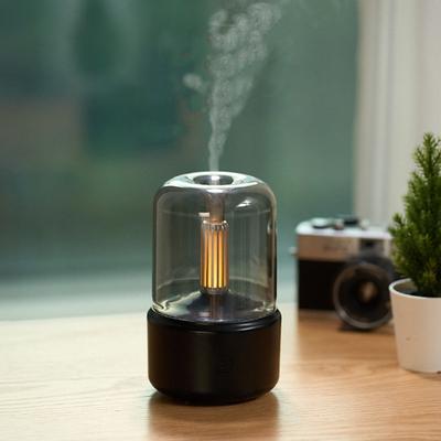 LED Smart Light Air Humidifier 120ML Aroma Diffuser Candle Lamp Electric Aromatherapy Diffusor Flame Humidicador USB Desktop Decor Night Light