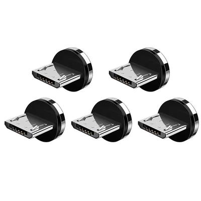 5Pcs Magnetic Plug Connector Universal For Round One Ponit Magnetic Cable Type C Micro USB Magnet Replacement Parts Mobile Phone Dust Plug Adapter Gift For Birthday/Valentines/Easter/Boy/Girlfriends