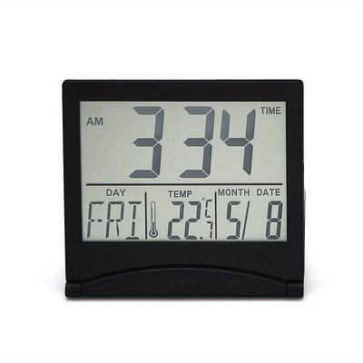 Digital Alarm Clock Alarm Setting 12/24H Used For Temperature And Date Display Of Office Travel And Bedroom Alarm Clocks Desktop Clock Travel Clock Electronic Clock