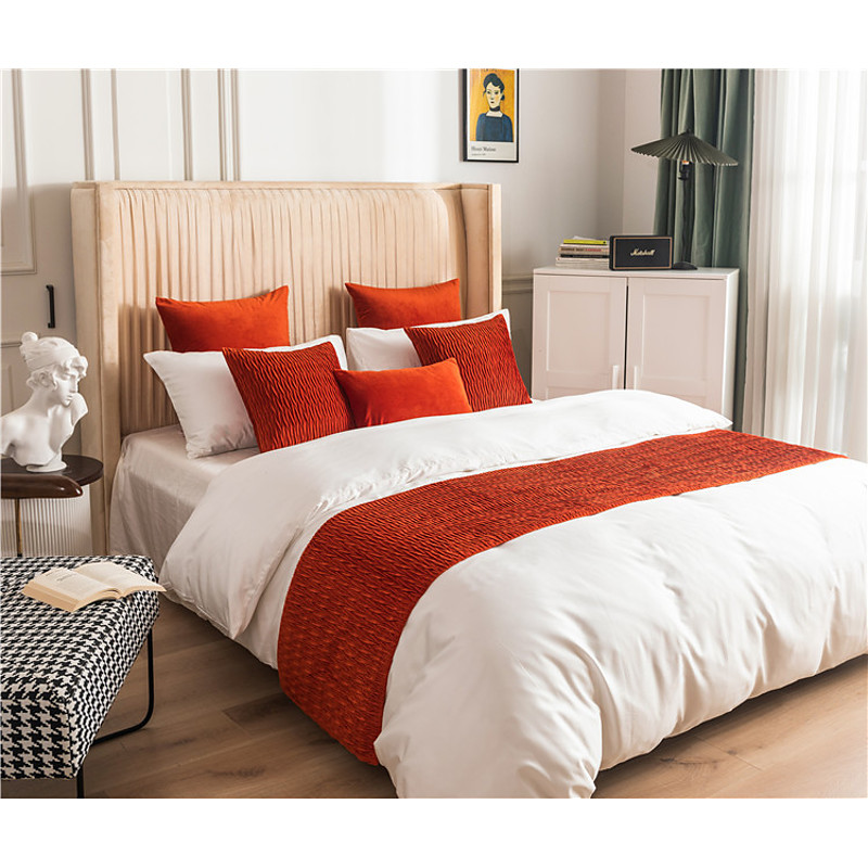 Bed Runner Bed Scarf, Velvet Decorative Bed Scarf for Home Hotel Bedspreads Scarves Protection Modern Solid Bed Runner for Foot of Bed Home Bedroom Bedding Decoration