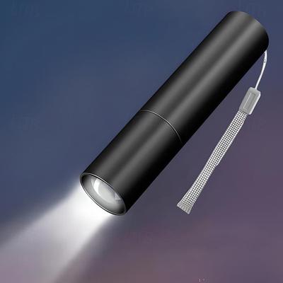 Portable Mini LED Flashlight, LED Torch Rechargeable 3 Lighting Modes Waterproof Retractable Powerful Light Torch Outdoor Zoom Torch