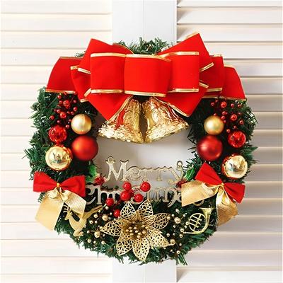 Christmas Wreath Hanging Ornament Christmas Wreath Christmas Ball Ornaments Handmade Floral Christmas Wreath for Christmas Indoor Outdoor Decor