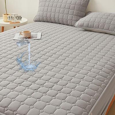 Queen Full King Protective Bed Cover Waterproof Mattress Protector Quilted Fitted Mattress Pad Bed Protector Elastic Band Mattress Pad Fitted Sheet Soft Cotton Breathable Non-Slip Thickened Dustproof
