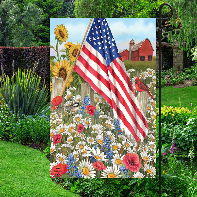4th of July Independence Day Garden Flag 12 x 18 Inch Yard Flags, Small Garden Flags for Outside,Memorial Day Outdoor Flags, Holiday Garden Flags for All Seasons