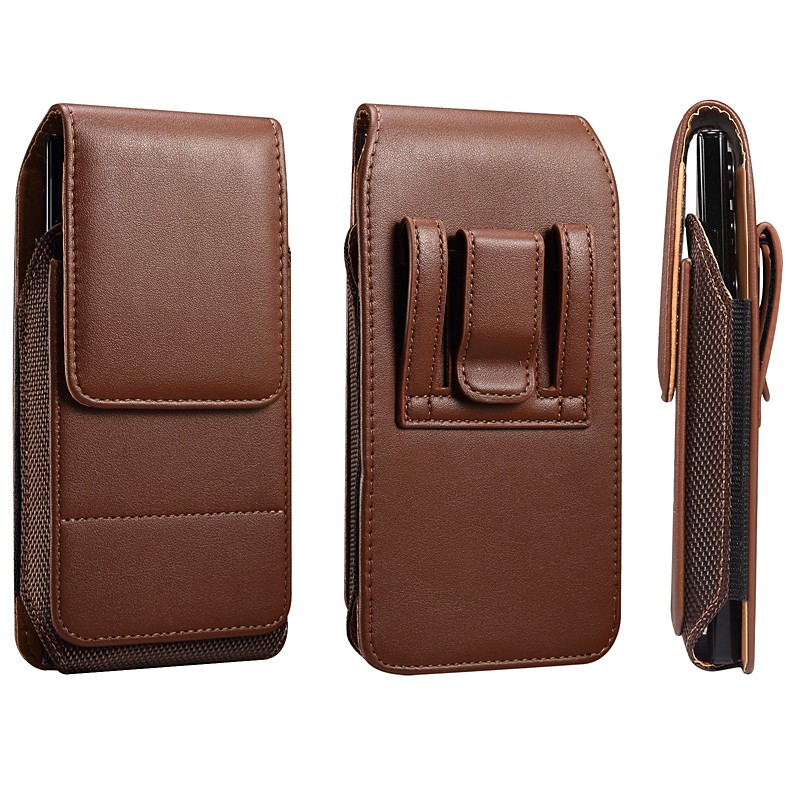 Men Cellphone Loop Holster Case Belt Waist Bag Props PU Leather Purse Phone Wallet Vintage Belt Mobile Phone Protective Sheath