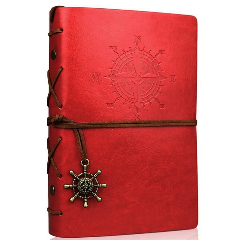 Travel Journal Notebooks Vintage PU Leather Note Book Quality Paper No Lines Thick and Smooth to Write in A6 Refillable Notebook 7 by 5 Inches 80 Sheets, Back to School Gift