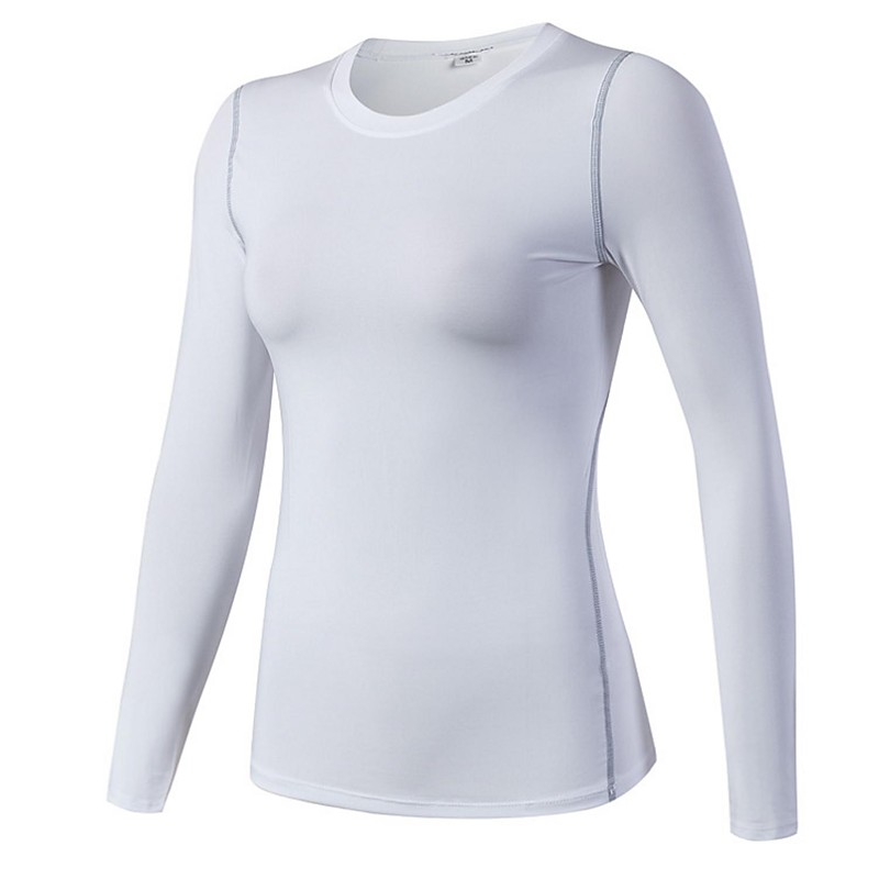 Women's Compression Shirt Base Layer Cut Out Stripe Long Sleeve Sweatshirt Athletic Winter Lightweight Yoga Fitness Gym Workout Sportswear Activewear Solid Colored Light Red Fuchsia Fruit Green