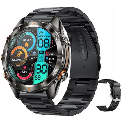 KT80 Smart Watch 1.46 AMOLED Fitness Tracker with Flashlight, Bluetooth Calls, Sleep Monitor, Waterproof IP68, 100 Sports Modes, Long Standby, Compatible with Android iOS