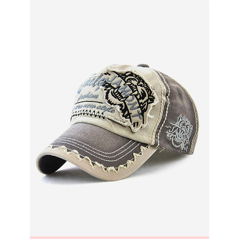 Men's Vintage Distressed Baseball Cap – Embroidered Patch Design, Casual Adjustable Hat for Outdoor Sports, Travel, and Everyday Wear