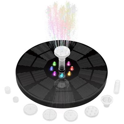 Solar Fountain Upgraded Innovative Solar Powered Fountain Pump Colorful 160mah Battery Solar Water Fountain Pump 3W 5V LED Lights Floating Garden Fountain Pump Swimming Pools Pond Lawn Decor