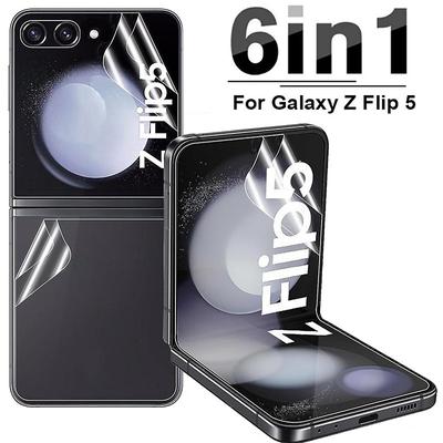 2 Sets Screen Protector Camera Lens Protector Back Screen Protector For Samsung Galaxy Z Flip 7 Z Flip 6 Z Flip 5 TPU Hydrogel Anti Bubbles Anti-Fingerprint High Definition Ultra Thin Scratch Proof