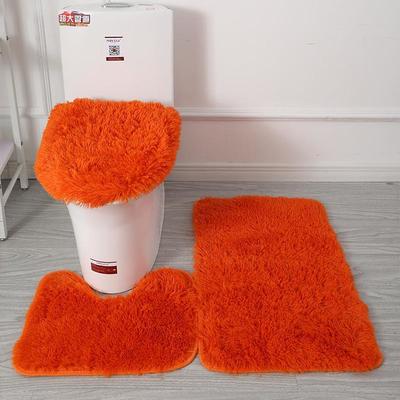 3Pcs/set Soft Solid Color Bath Mat Non-slip Non-slip Bath WC Carpets Rectangle U-shape Bathroom Toilet Rugs Floor Mat Door Mat