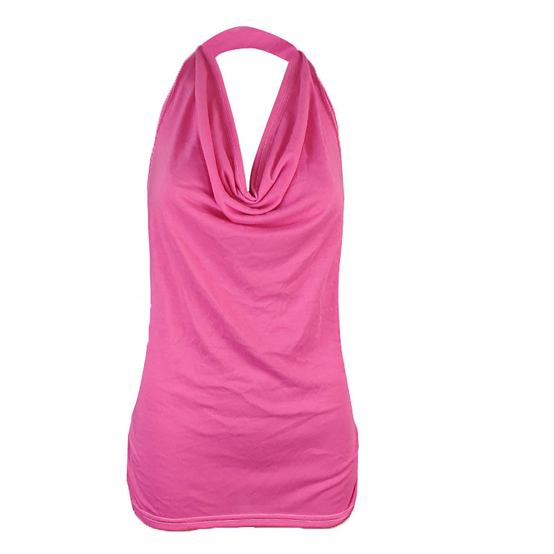 Women's Tank Top Yoga Top Halter Neck Quick Dry Comfortable Breathable Open Back Sleeveless Sports Solid Color Top For Gym Workout Running Fitness Activewear