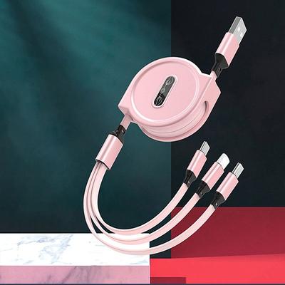 2023 New 3 In 1 Retractable USB Cable Mobile Phone Universal Charger Cable Fast Charging Cable USB Cable for Iphone for samsung for HUAWEI for Xiaomi for OPPO for Google