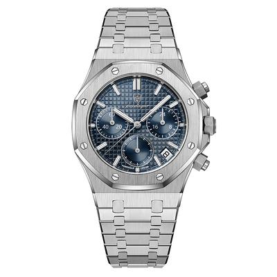 Men Mechanical Watch Quartz Watch Retro Vintage Wristwatch Luminous LED Back Light Chronograph Waterproof Stainless Steel Watch
