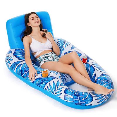 New Inflatable Floating Drainage Upper Leisure Inflatable Floating Bed Leaf Inflatable Net Floating Row With Backrest Inflatable Hammock
