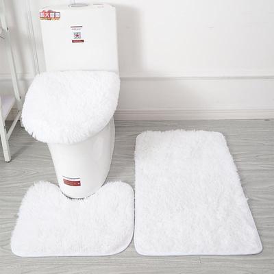 3Pcs/set Soft Solid Color Bath Mat Non-slip Non-slip Bath WC Carpets Rectangle U-shape Bathroom Toilet Rugs Floor Mat Door Mat