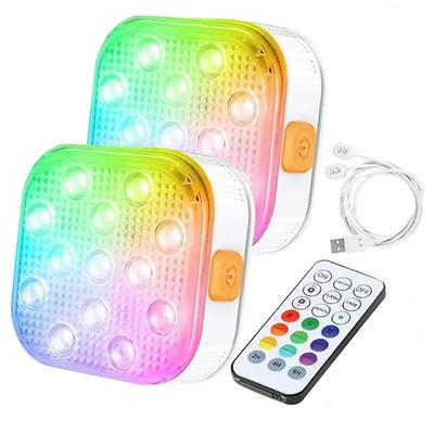 2pcs Rechargeable Submersible Pool LED Light with Remote Control, LED Underwater Light Multicolor LED Diving Pool Light USB Timer Color Changing Aquarium Fish Tank Night Light