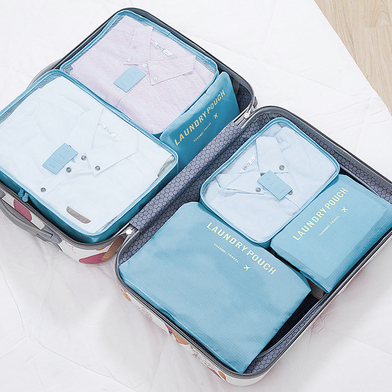 Compression Travel Packing Cubes Set for Luggage Storage and Backpack Organizer Space Savers, 6PCS Travel Storage Bag Set, Suitcase Packing Organizers for Clothes, Laundry Pouches