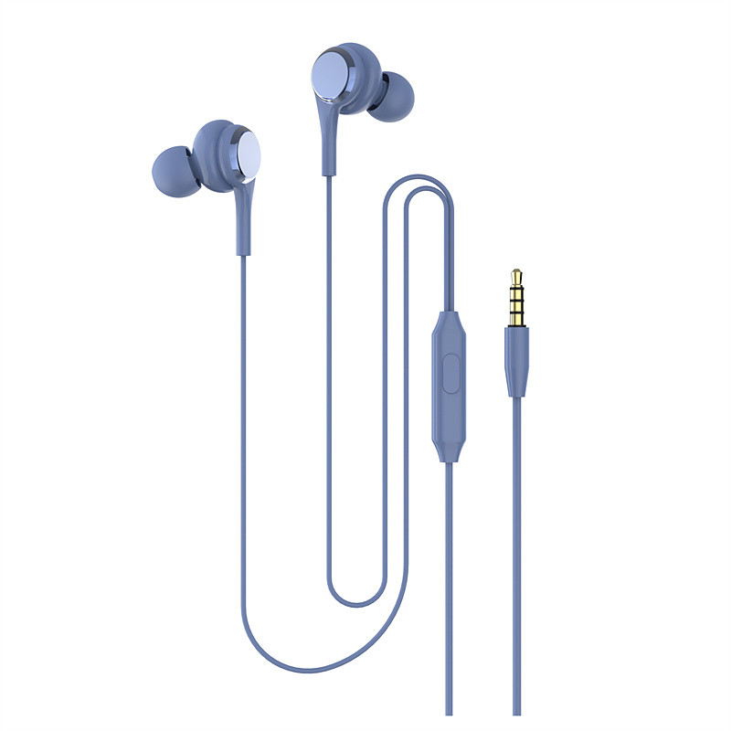 Wired Headphones Macaron Color In-Ear Wired Headphones Lightweight Headphones With HD Microphone Voice Call 3.5mm Jack For Mobile Phone Tablet MP3 MP4 Christmas Gift