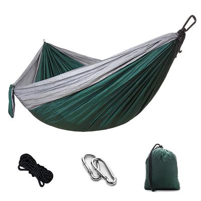 Camping Hammock Outdoor Portable Breathable Quick Dry Ultra Light (UL) Foldable Parachute Nylon with Carabiners and Tree Straps for 2 person Hunting Fishing Hiking Transparent Green Pink and Blue