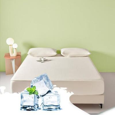 Summer Cooling Bedding Fitted Sheet Queen, Bed Sheet 1 Piece Solid Color Breathable Chemical Fiber Fitted Bedsheet Easy Care Fade Resistant Bedding