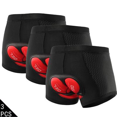 Arsuxeo Men's 3-Pack Cycling Under Shorts Cycling Padded Shorts Bike Underwear Shorts 5D Padded Gel Bottoms Quick Dry Mountain Bike MTB Clothing