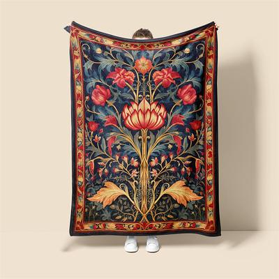 Medieval The Tree Of Life Soft Throws Blanket,Novelty Flannel Throw Blankets Warm Printed All Seasons Gifts Home Decor Big Blanket